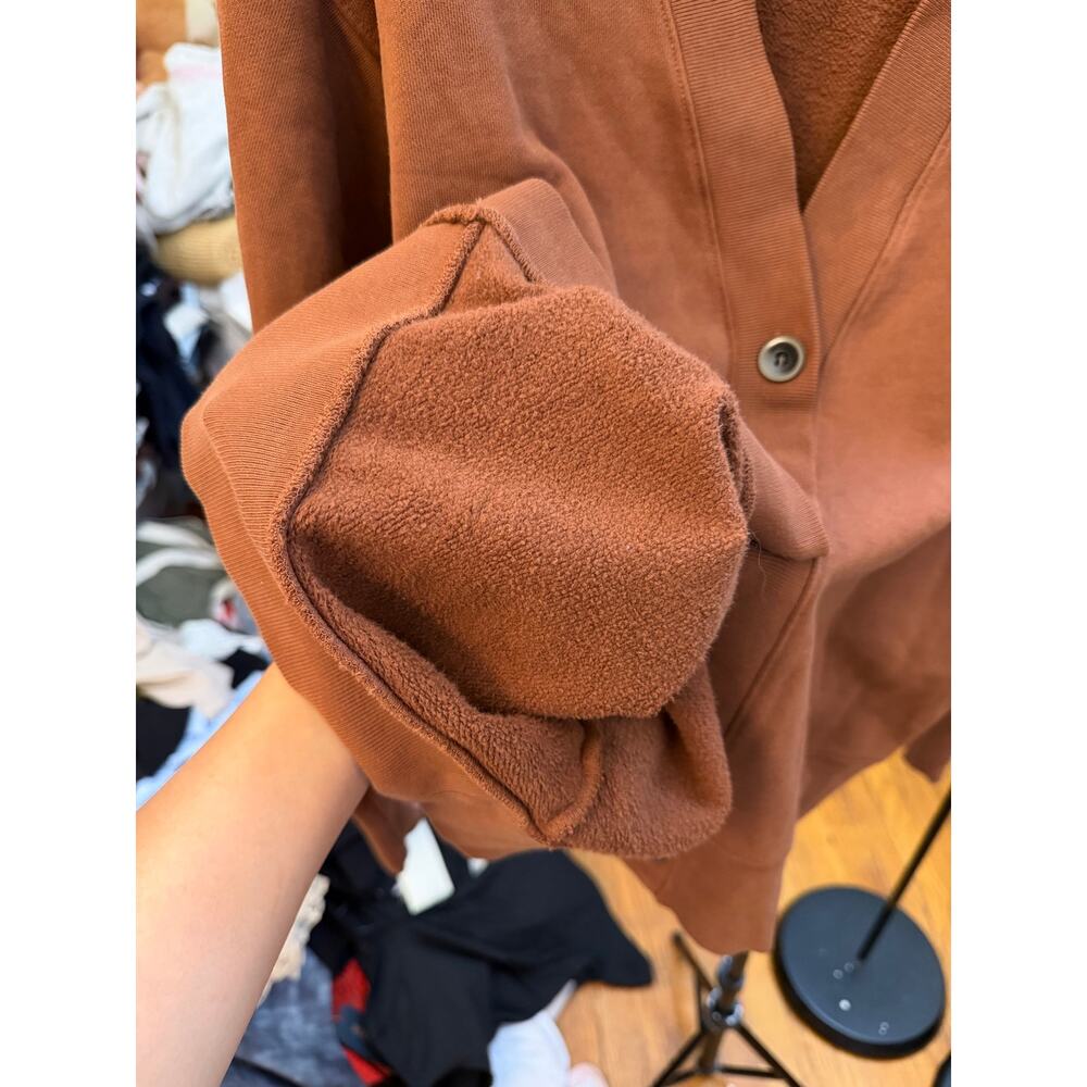 Citizens of humanity Fleece Cardigan In Chai Brown Size Small Oversized Comfort - Picture 9 of 14